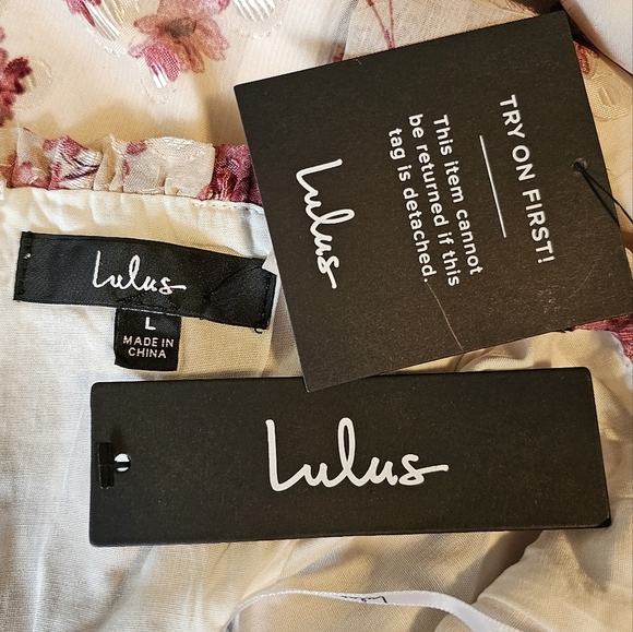 Lulus Terrace Views Taupe/ Pink Floral Print Tiered Midi w Tying Shoulder Straps - Picture 14 of 14